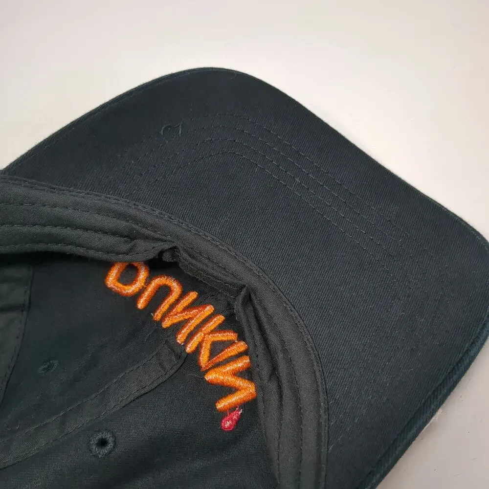 Dunkin' Baseball Cap Black One Size Cotton Embroidered Logo Strapback Hat